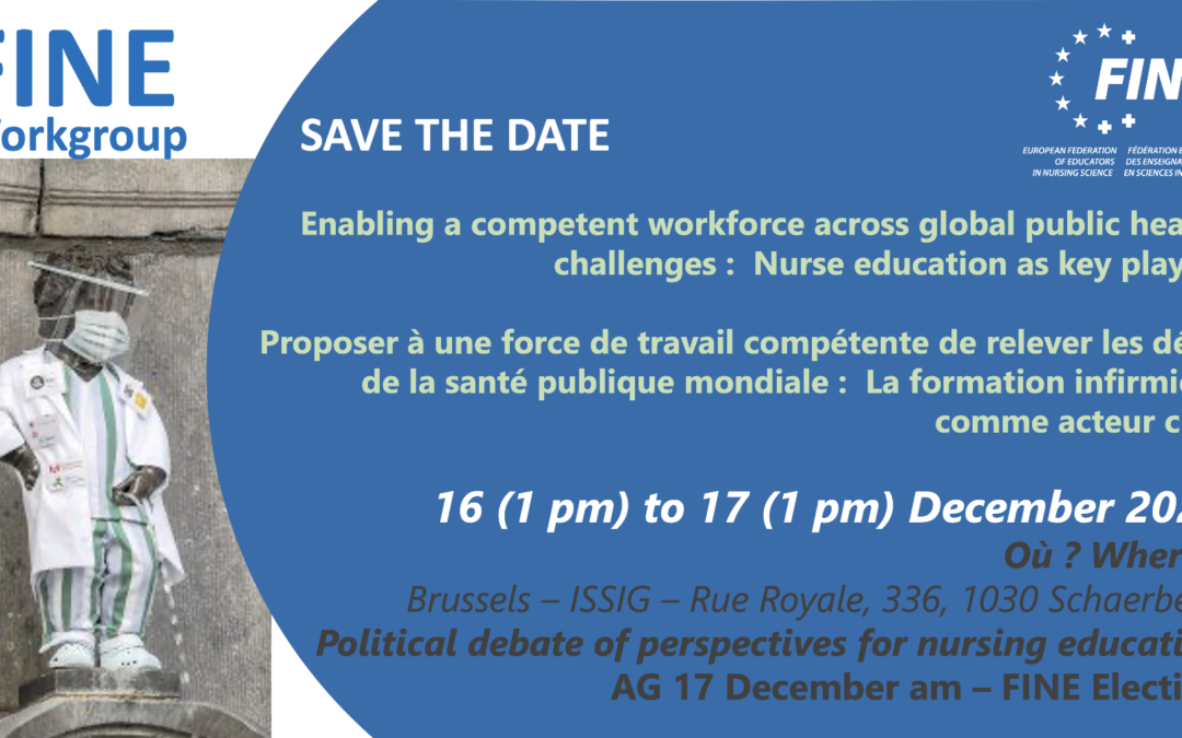 Workgroup FINE 16 décembre 2021 : les inscriptions sont ouvertes et le programme disponible!