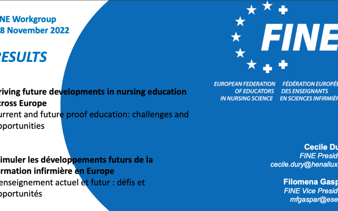 FINE Europe Workgroup – 7th and 8th of  November 2022 : Presentations and results